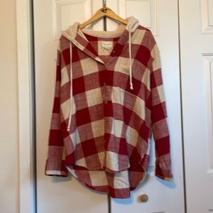 American Eagle hooded flannel